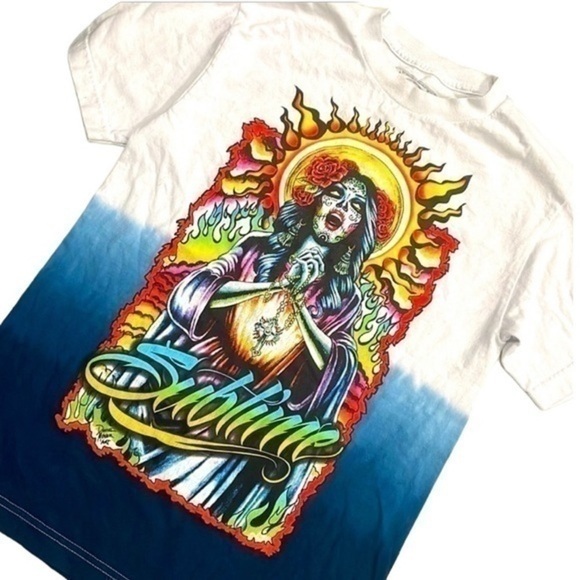 VTG 90s SUBLIME | Women’s SUBLIME 420 Blue & White T-Shirt, Size Small. - Picture 1 of 4